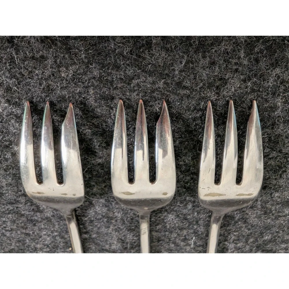 Forbes Silver Co Clovis Silverplate Cocktail Forks Vintage Floral 6 In Set of 3